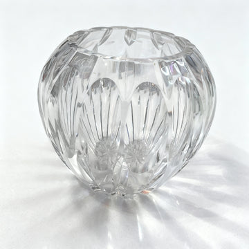 70's Vintage Round Crystal Glass Vase